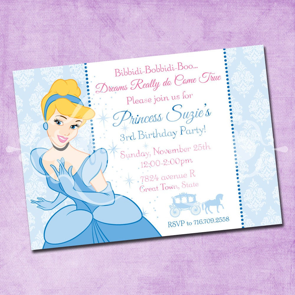 Cinderella Birthday Invitation
 Cinderella Birthday Invitation
