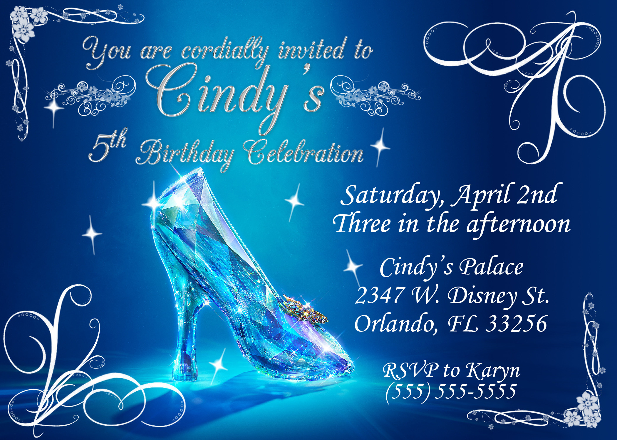 Cinderella Birthday Invitation
 Cinderella Birthday Invitations