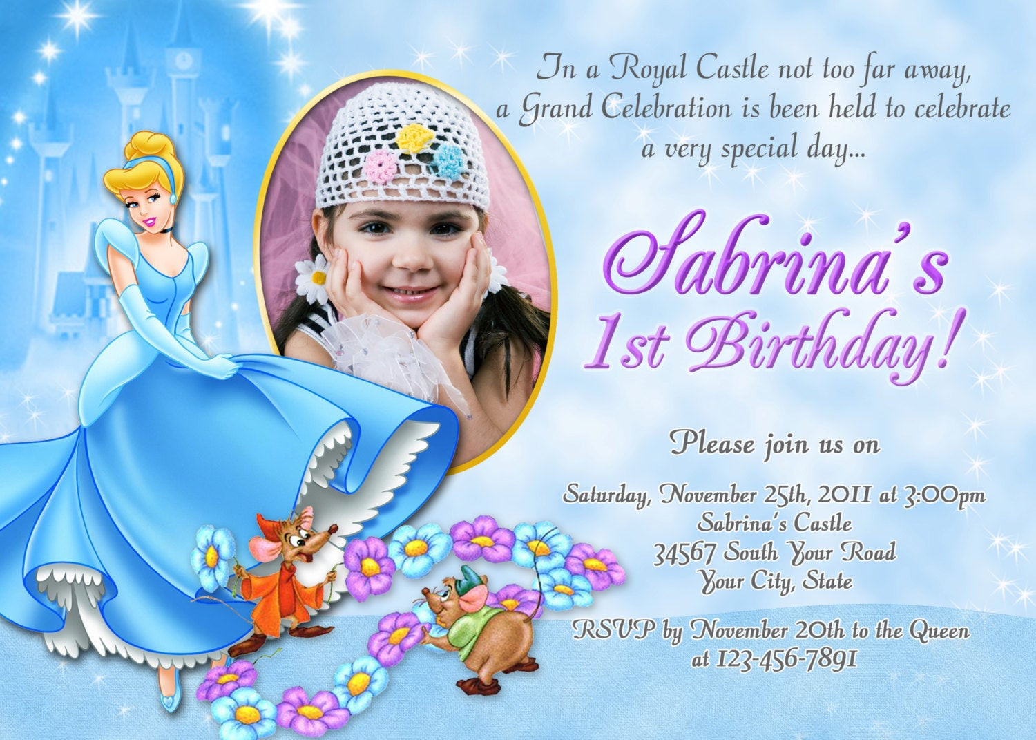 Cinderella Birthday Invitation
 Cinderella Birthday Invitation DIY You PRINT by