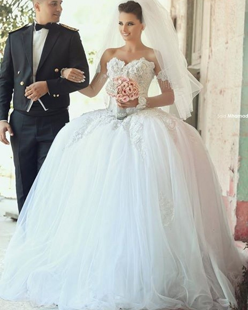 Cinderella Wedding Gowns
 Delicate Applique Bodice Cinderella Wedding Dresses