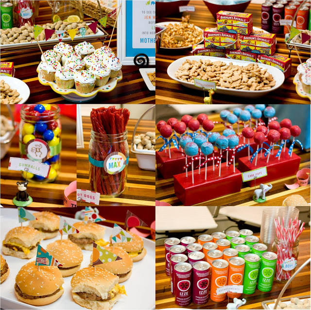 Circus Party Food Ideas
 David Jen = Max Circus Themed Baby Shower
