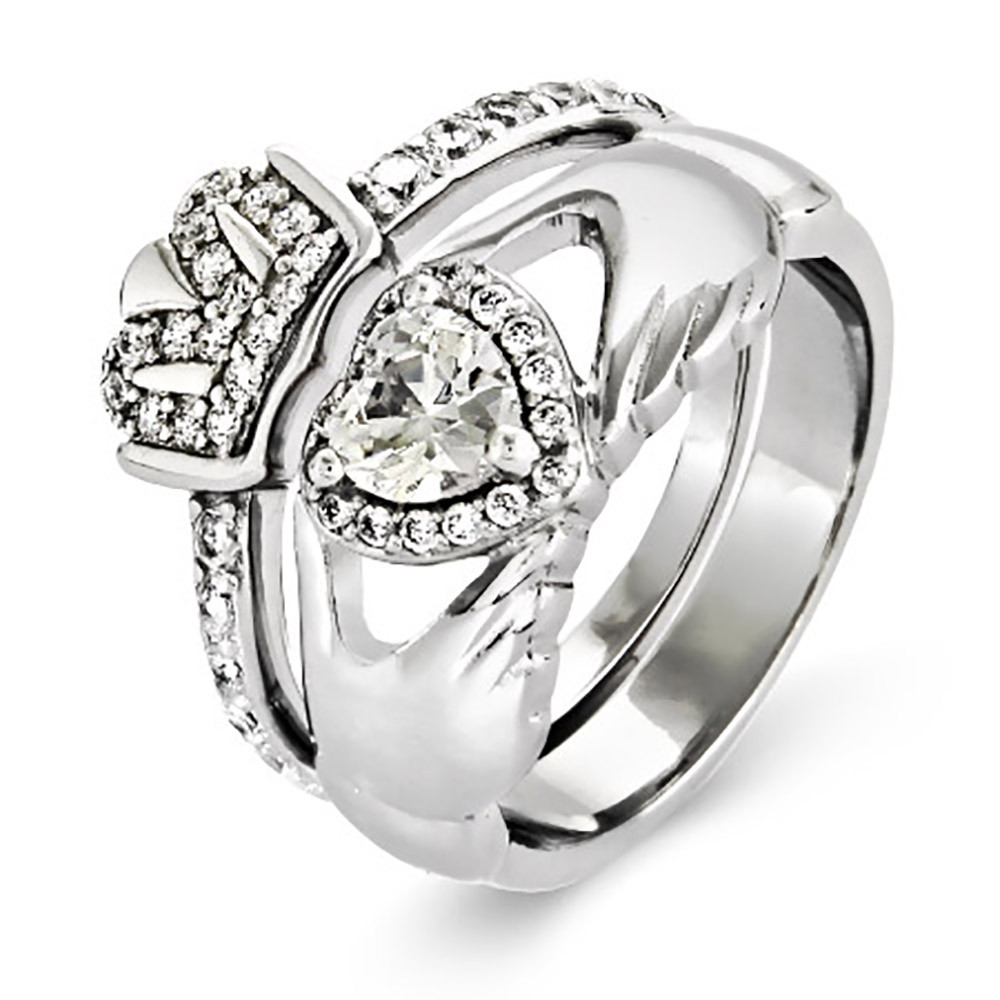 Claddagh Wedding Ring Set
 Elegant claddagh engagement and wedding ring sets Matvuk