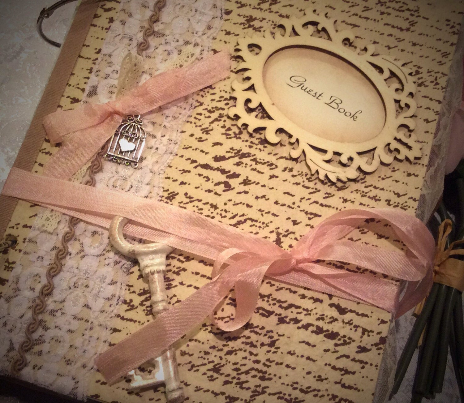 Classic Wedding Guest Book
 Vintage inspired wedding guest book