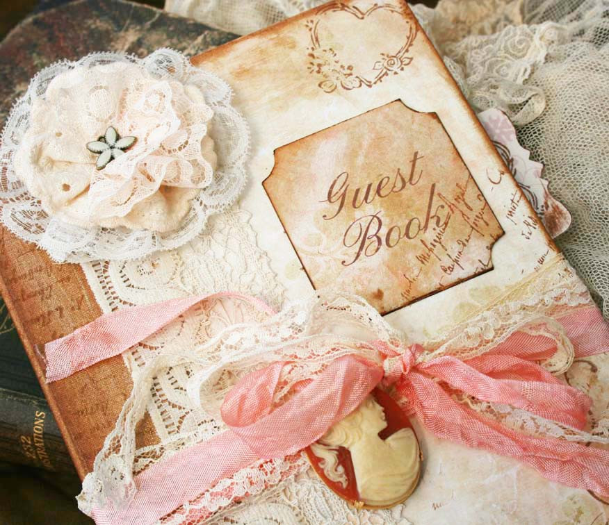 Classic Wedding Guest Book
 Custom Vintage Style Guest Book For Wedding Vintage