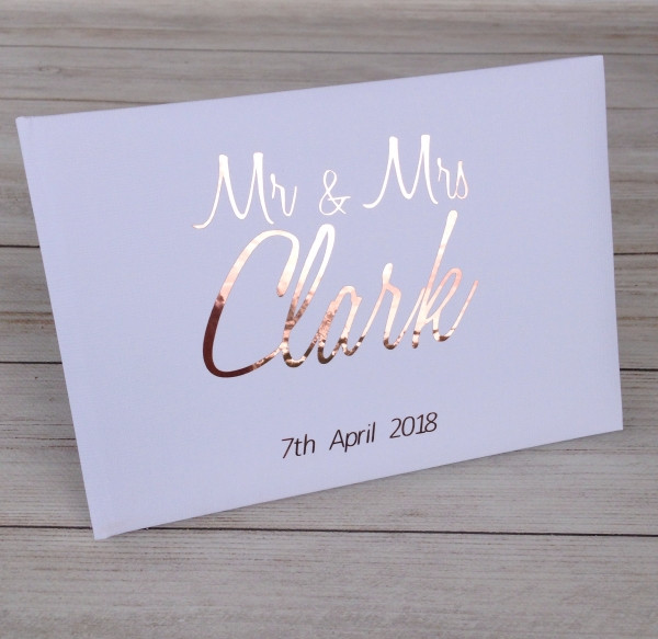 Classic Wedding Guest Book
 Classic Personalised Metallic Foil Wedding Guest Book