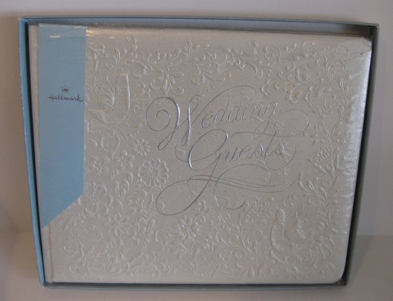 Classic Wedding Guest Book
 Vintage Embossed Wedding Guest Book