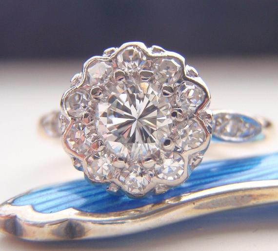 Classic Wedding Rings
 Engagement Ring Vintage Diamond Cluster by