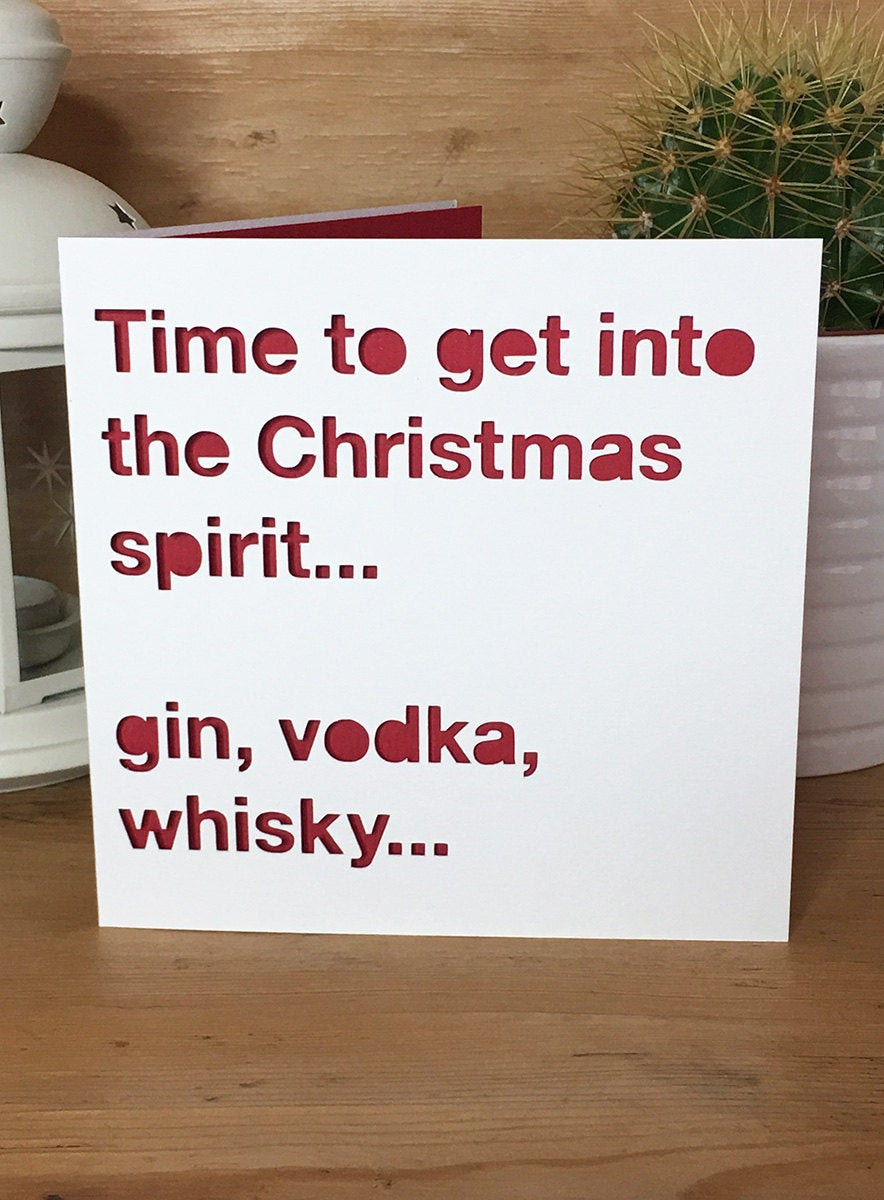 Clever Christmas Quotes
 Christmas Card Drink Spirit quote alcohol funny Christmas
