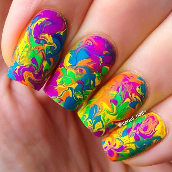 Colorful Nail Ideas
 18 Unique Water Marble Nail Designs for 2016 Pretty Designs
