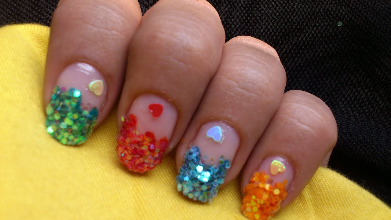 Colorful Nail Ideas
 Big Glitter Nail Art Designs Colorful Nails Tutorial