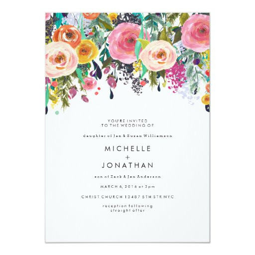 Colorful Wedding Invitations
 Colorful Watercolor Flower Wedding Invitation