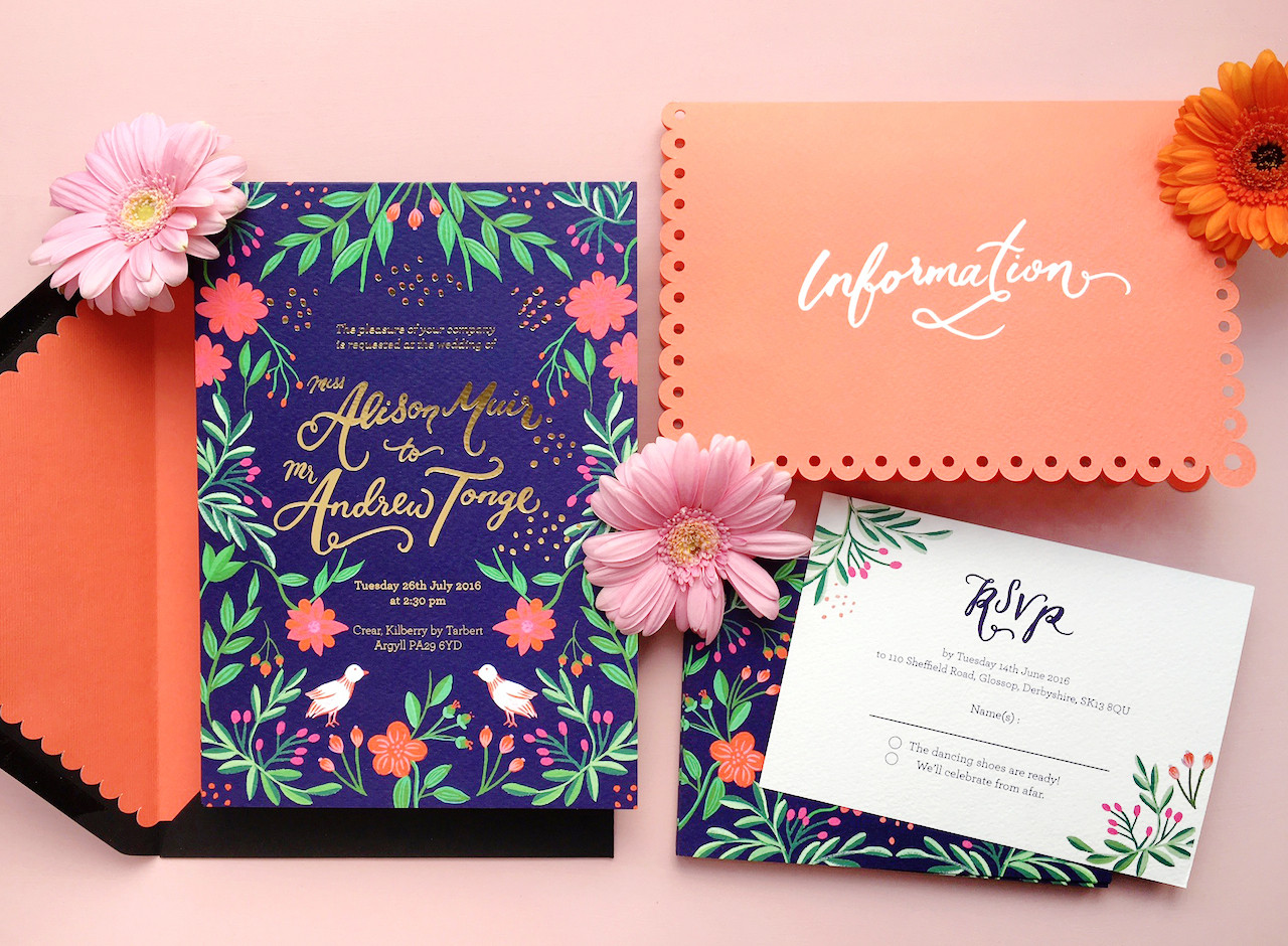 Colorful Wedding Invitations
 Colorful Mexican Fete Inspired Wedding Invitations