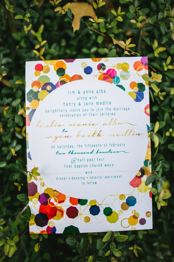 Colorful Wedding Invitations
 Shape Up Your Next Party With 25 Genius Geometric Ideas