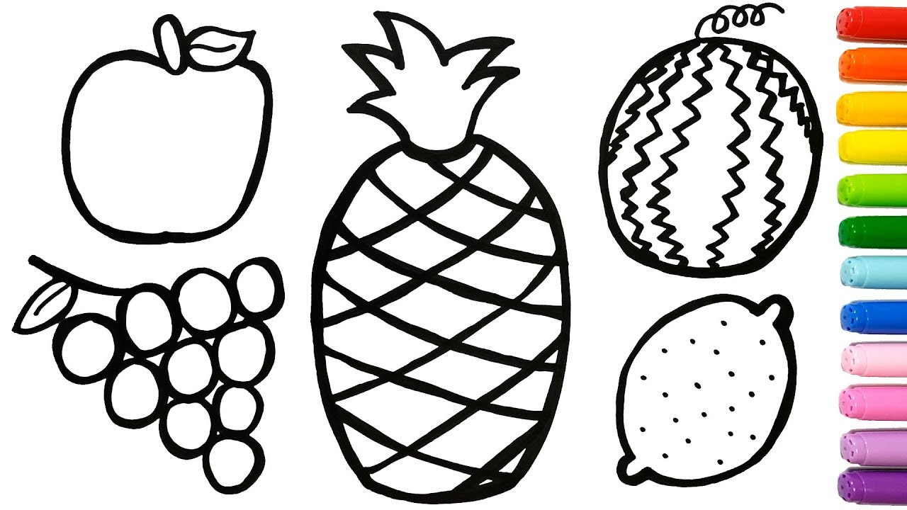 Coloring Book Pages For Toddlers
 Fruits Coloring Pages How to Draw and Paint Sweet Fruits
