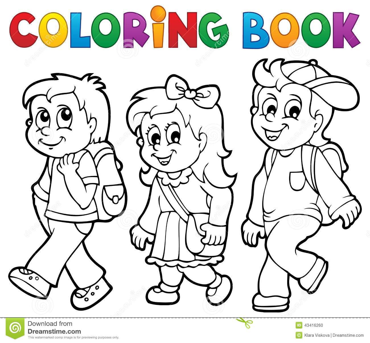 Coloring Book Toddler
 Coloring Book School Kids Theme 2 Stock Vector
