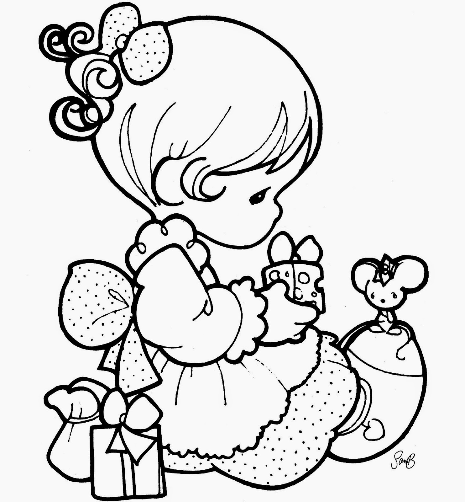 Coloring Books For Girls
 colours drawing wallpaper Beautiful Precious Moments Girl
