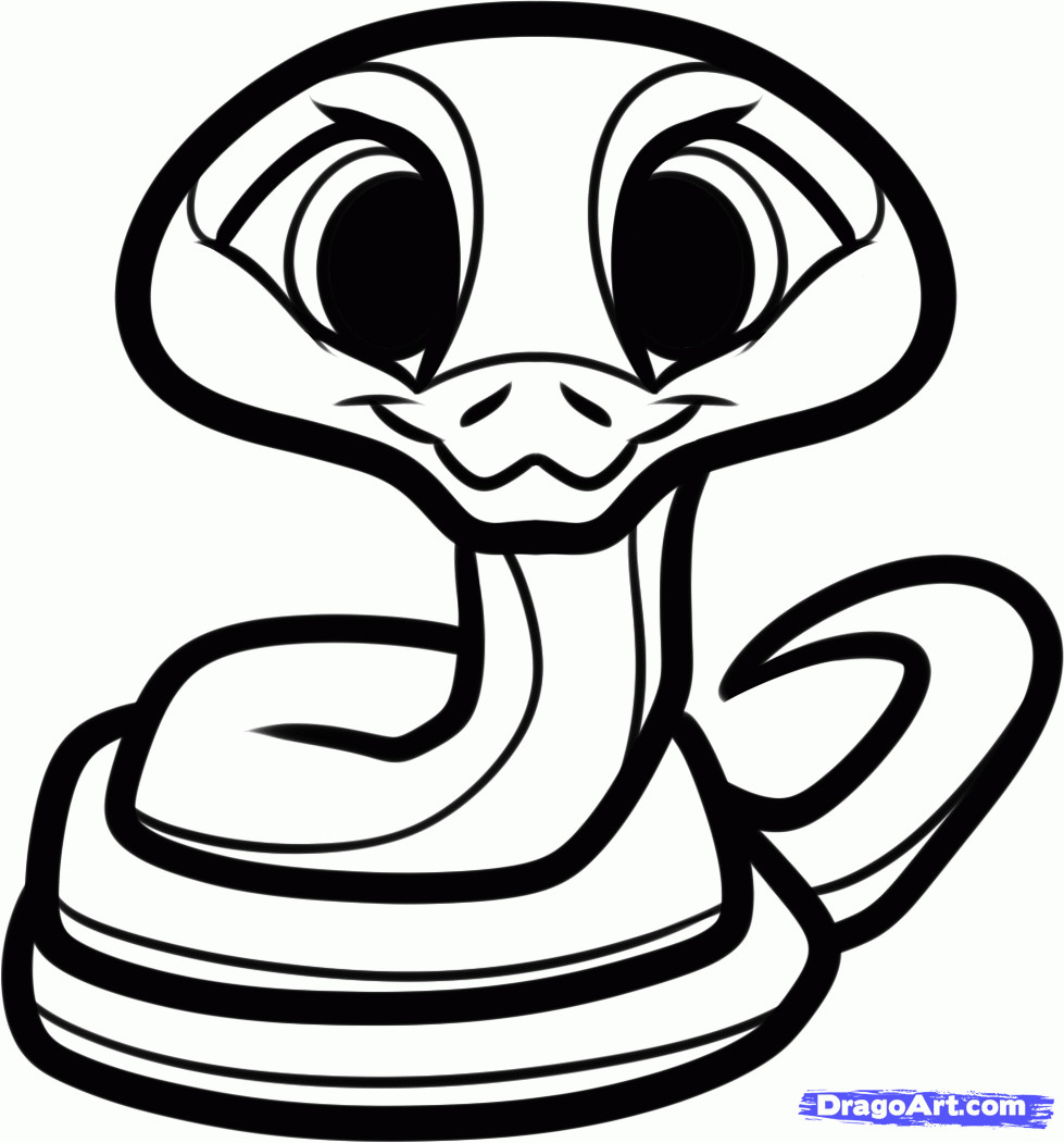 Coloring Pages Cute Baby Animals
 How to Draw a Baby Snake Step by Step Snakes Animals