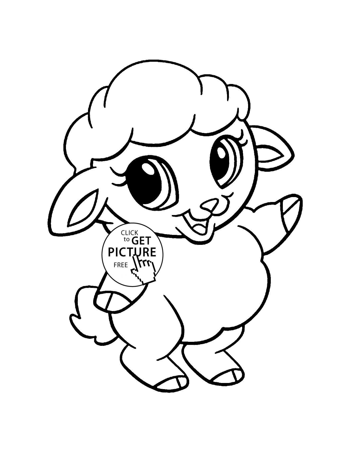 Coloring Pages Cute Baby Animals
 Baby Sheep animal coloring page for kids animal coloring