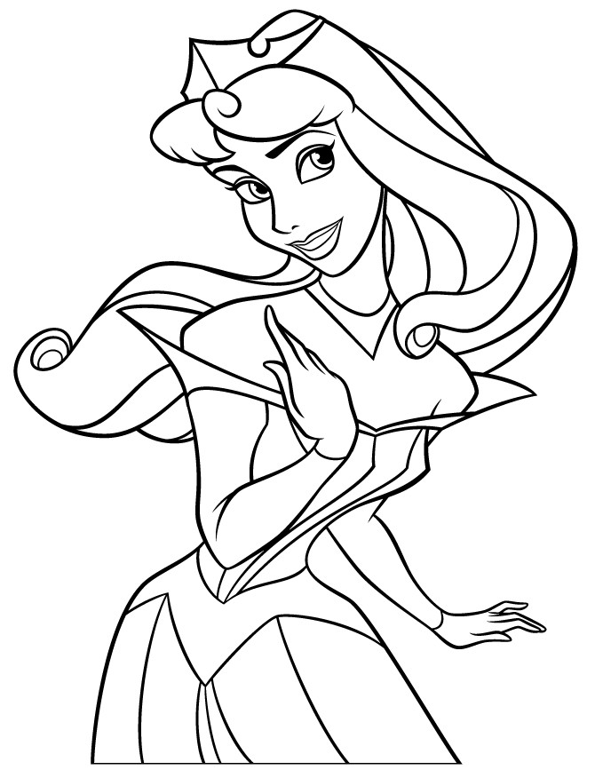 Coloring Pages Disney For Girls
 Beautiful Princess Aurora For Girls Coloring Page