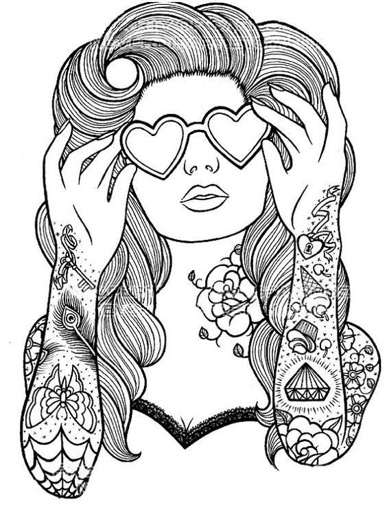 Coloring Pages For Adult Girls
 Pin by Colory on People－Adult coloring pages