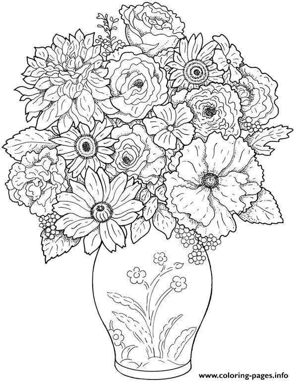 Coloring Pages For Adults Difficult
 Adult Flower Difficult Coloring Pages Printable