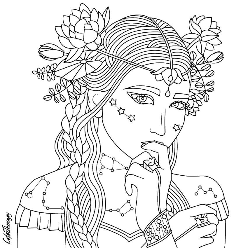 Coloring Pages For Adults Girls
 Beauty coloring page