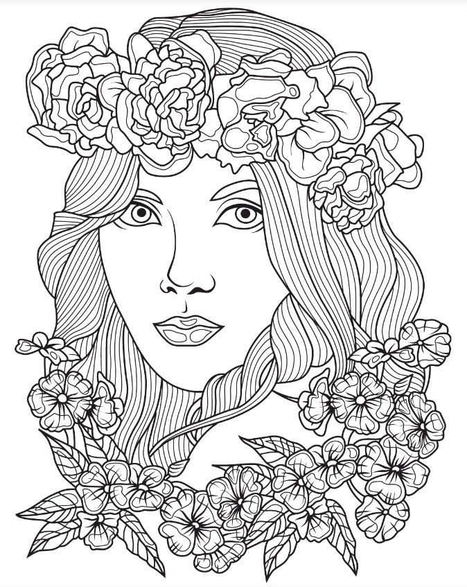 Coloring Pages For Adults Girls
 Beautiful Faces coloring page