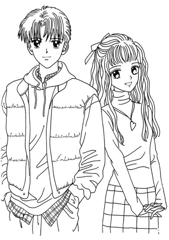 Coloring Pages For Boys And Girls
 Boy and Girl Anime Coloring Page to Print New Coloring