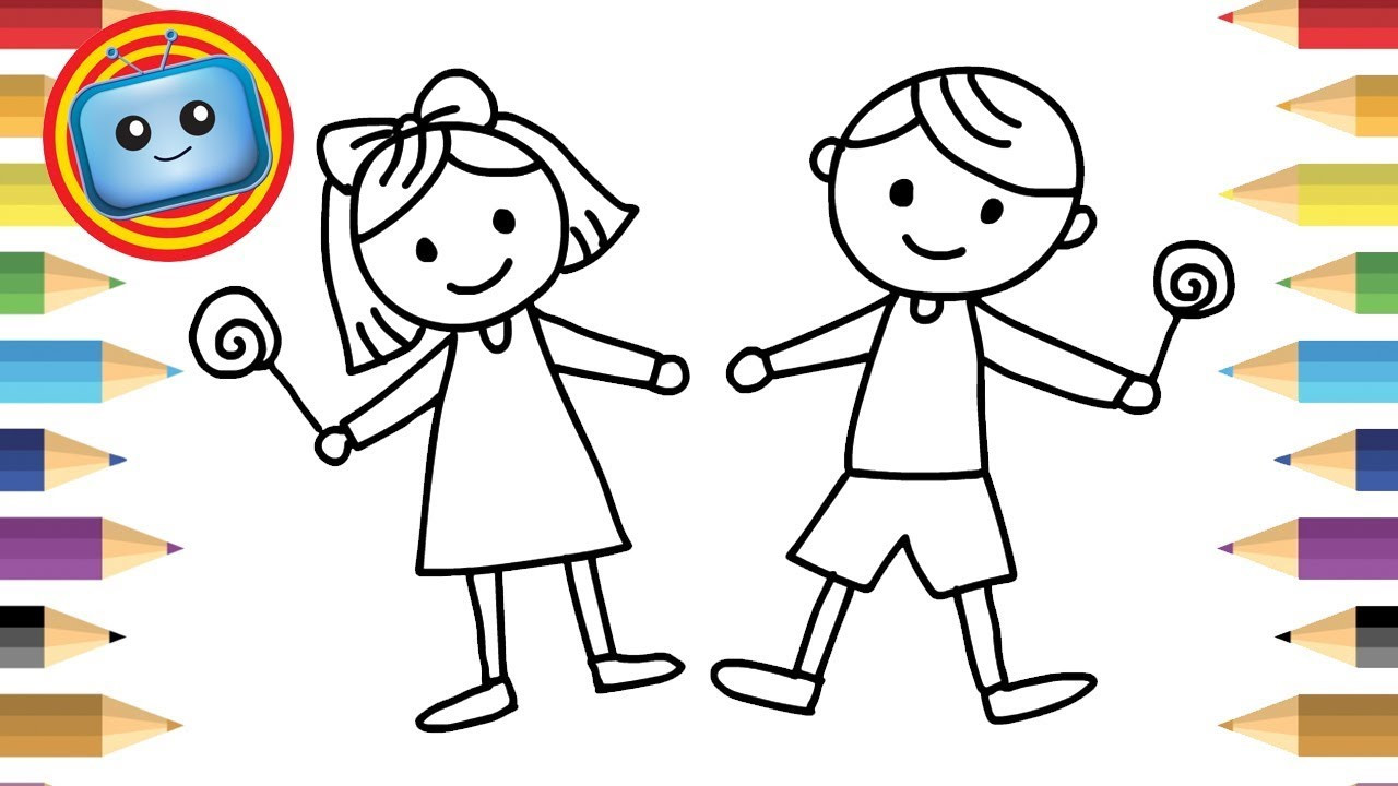 Coloring Pages For Boys And Girls
 How to Draw Boy and Girl for kids