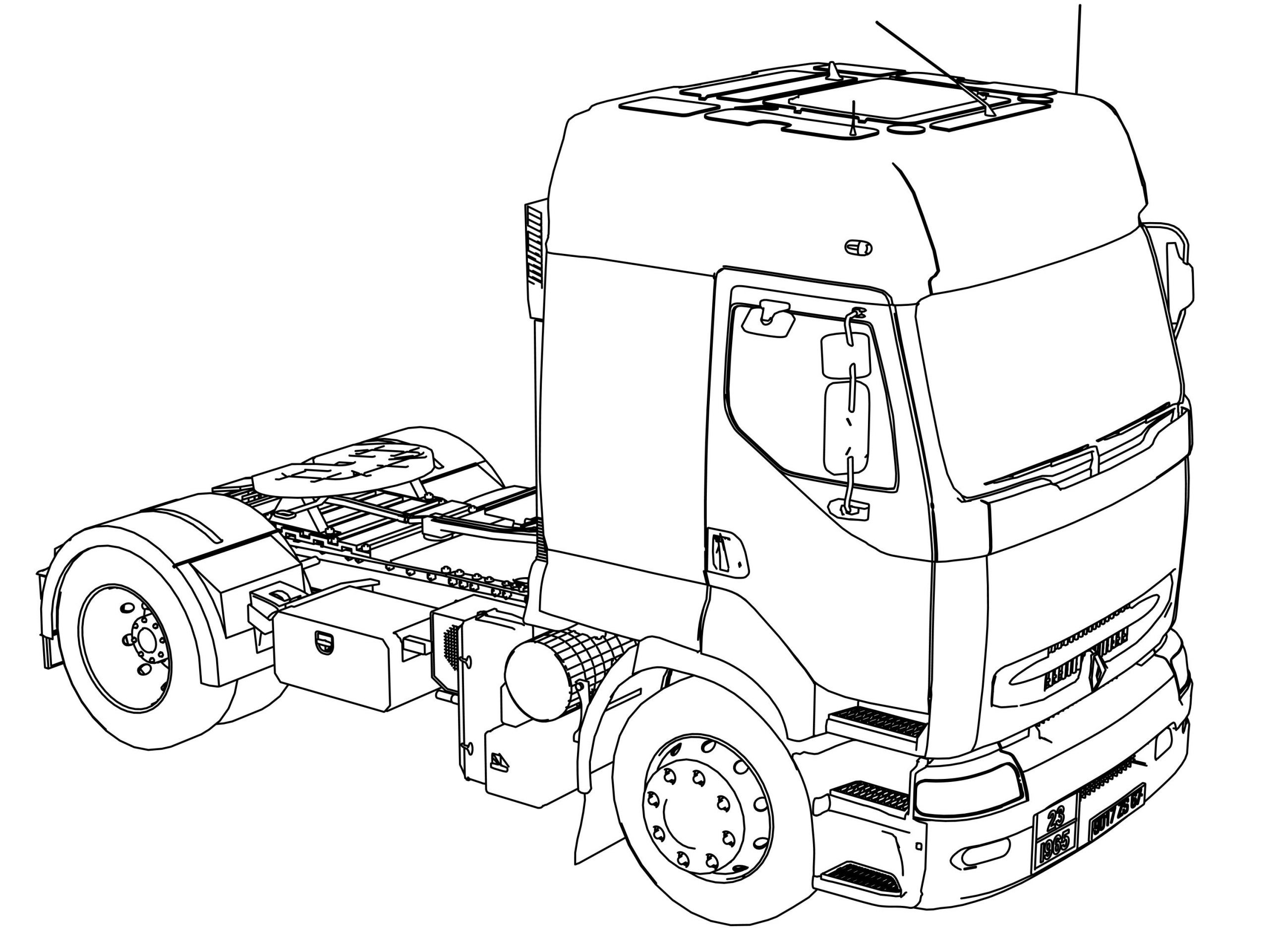 Coloring Pages For Boys Trucks
 Renault Premium 420 Long Vehicle Truck Coloring Page