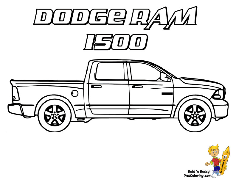 Coloring Pages For Boys Trucks
 American Pickup Truck Coloring Sheet Free Trucks