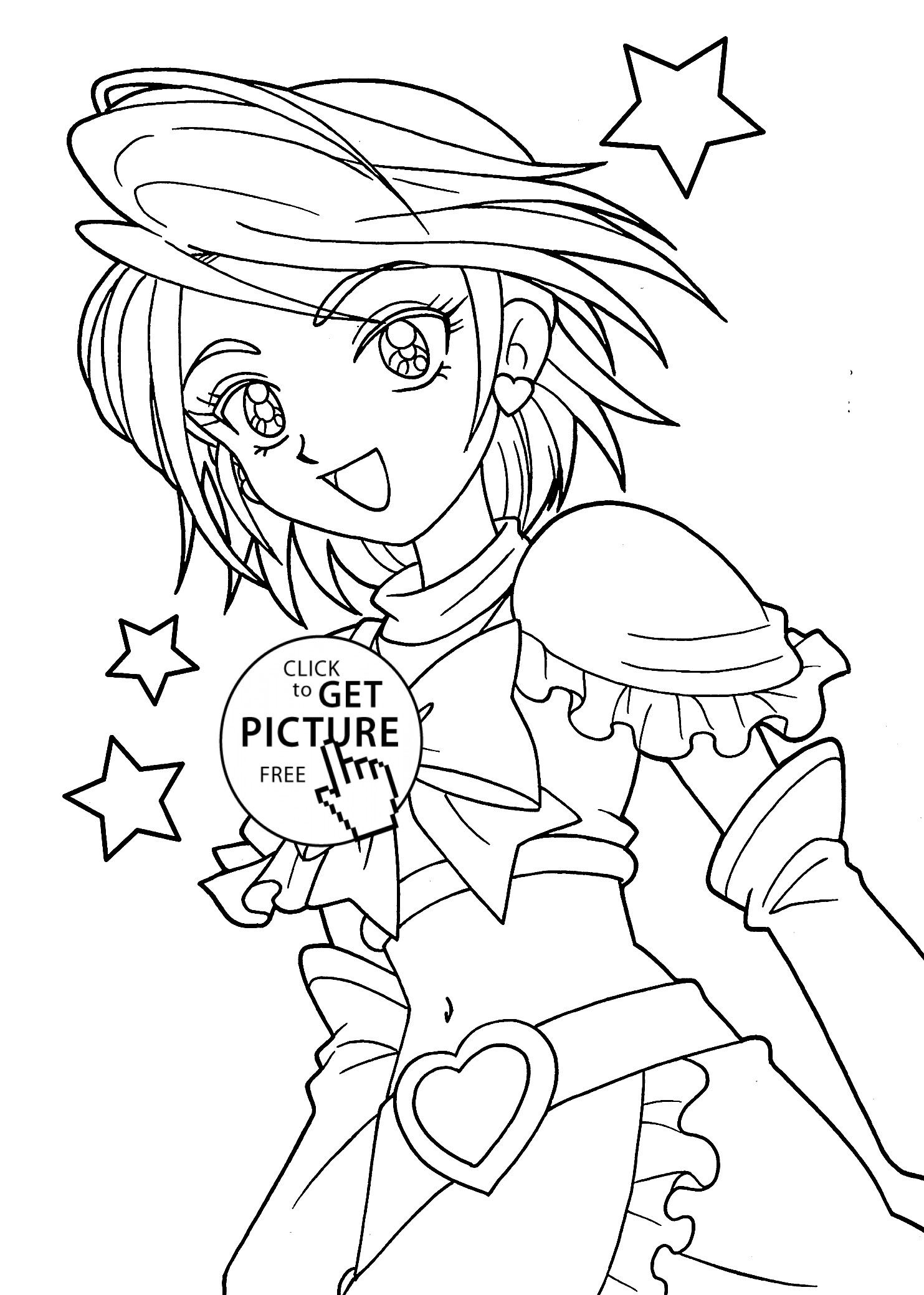 Coloring Pages For Girls Anime
 Cute Anime Girl Coloring Pages to Print