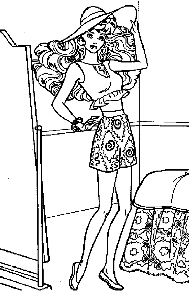 Coloring Pages For Girls Barbie
 Free Printable Barbie Coloring Pages For Kids