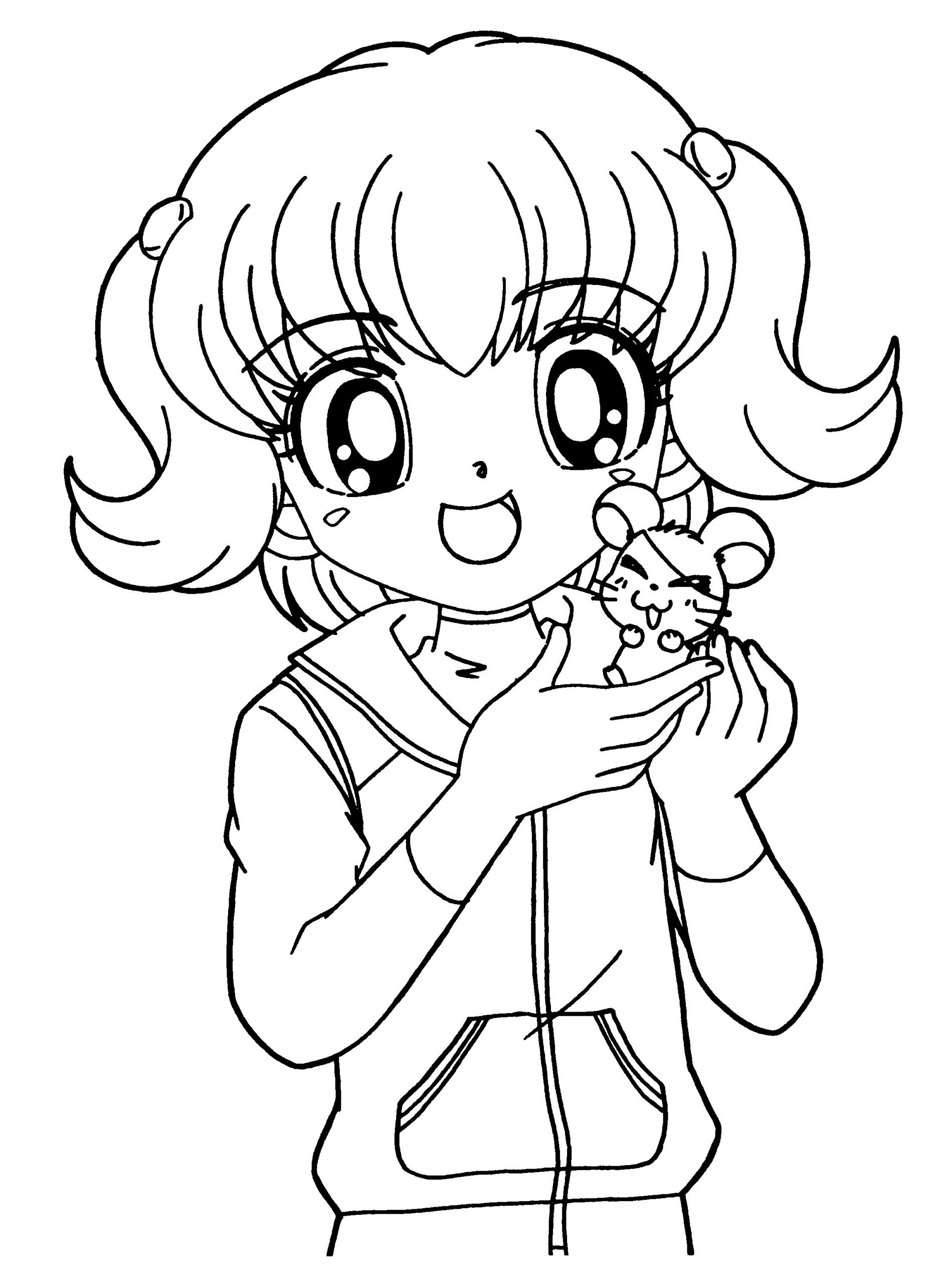 Coloring Pages For Girls Cute
 Cute Anime Girl Coloring Pages to Print