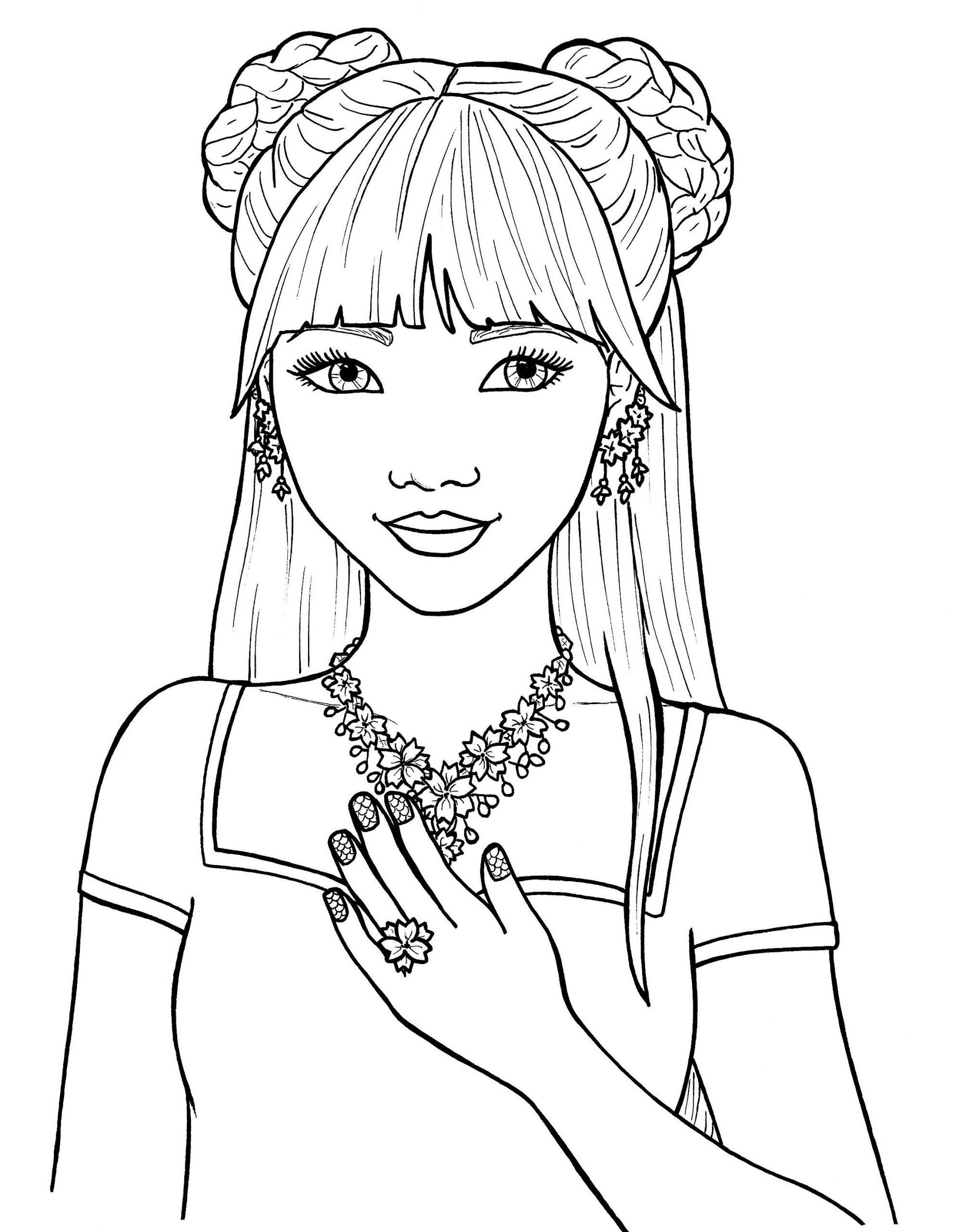 Coloring Pages For Girls Cute
 Pretty Girls Coloring Pages Free