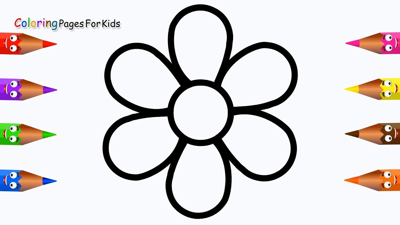 Coloring Pages For Kids Flowers
 How To Draw Flower Coloring pages For Kids Children