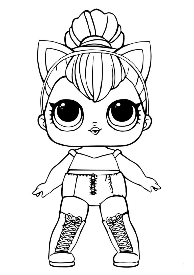 Coloring Pages For Kids Lol
 Free Lol Doll Coloring Sheets Kitty Queen