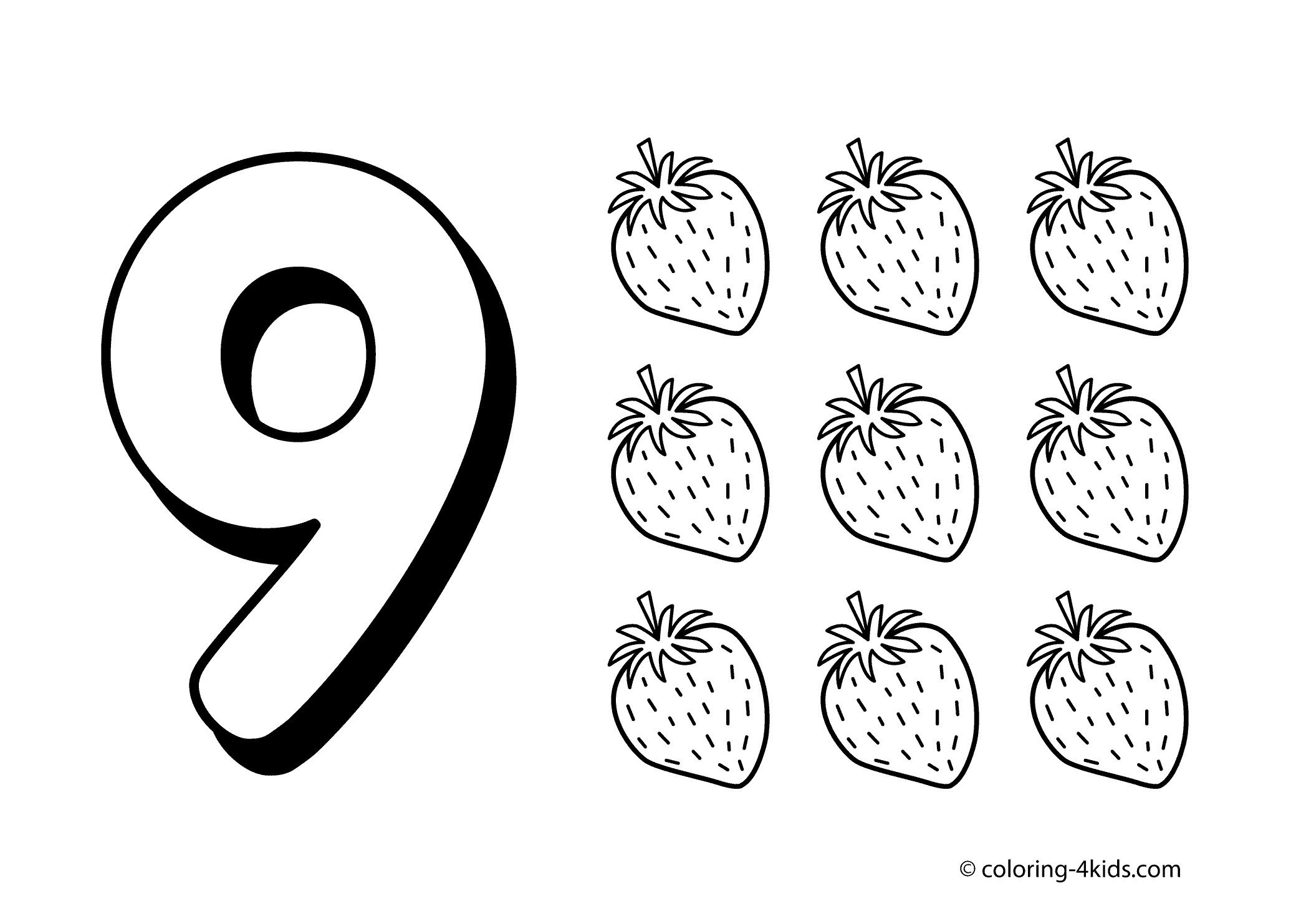 Coloring Pages For Kids Numbers
 9 numbers coloring pages for kids printable free digits