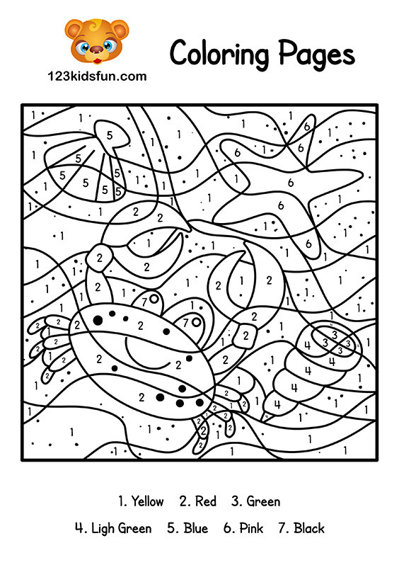 Coloring Pages For Kids Numbers
 Color By Number Summer Coloring Pages for Kids Printable