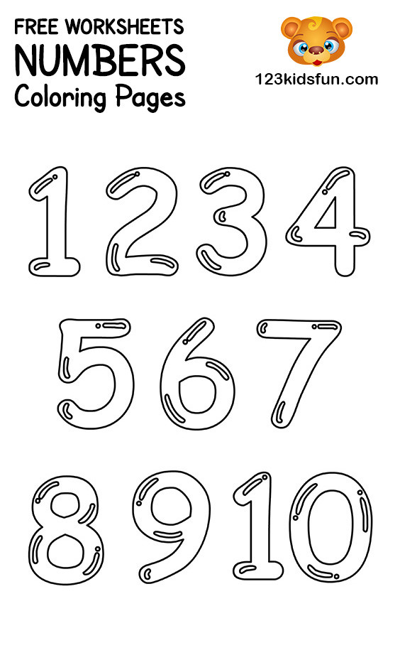 Coloring Pages For Kids Numbers
 FREE Printable Number Coloring Pages 1 10 for Kids