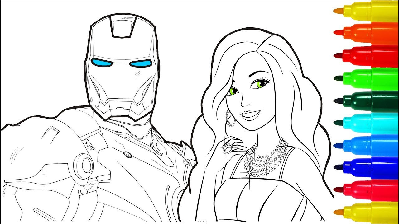 Coloring Pages For Kids Online
 Iron Man Barbie Coloring Pages