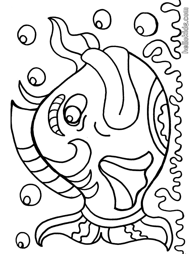 Coloring Pages For Kids Online
 Free Fish Coloring Pages for Kids
