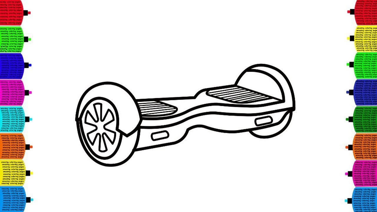 Coloring Pages For Kids Online
 How to Draw Hoverboard for kids coloring book for