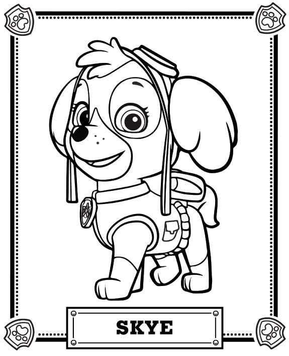 Coloring Pages For Kids Paw Patrol
 Skye Paw Patrol Coloring Pages in 2019