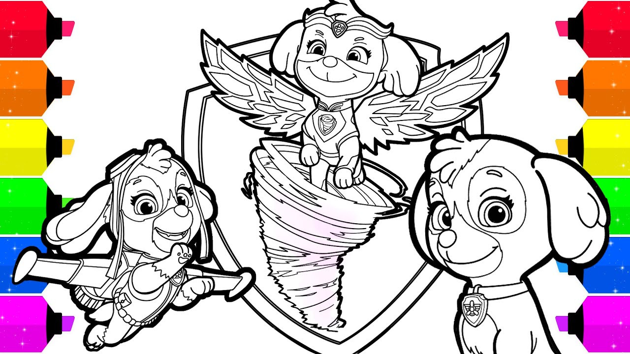 Coloring Pages For Kids Paw Patrol
 Paw Patrol Mighty Pups Skye Coloring Pages for Kids