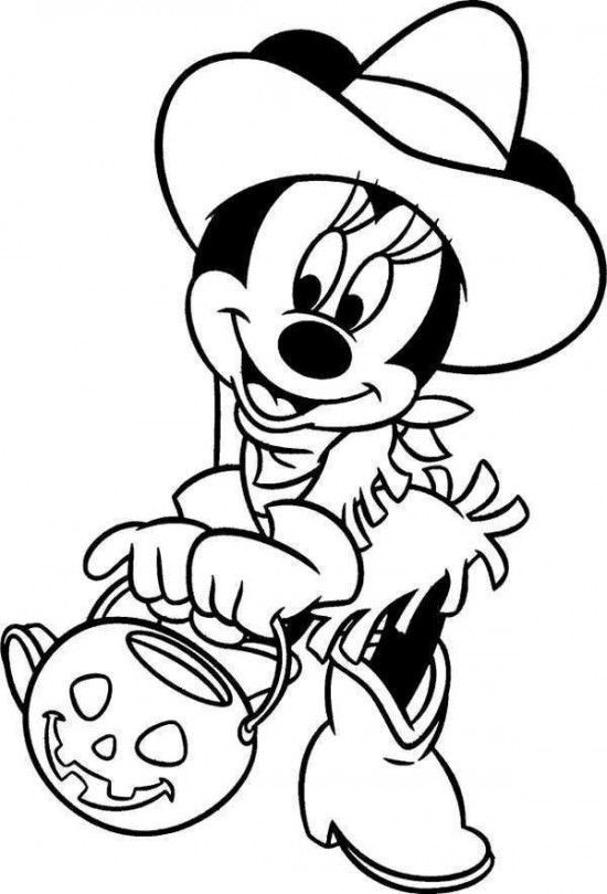 Coloring Pages For Toddler
 Minnie Mouse Halloween Cowgirl Costume Coloring Pages