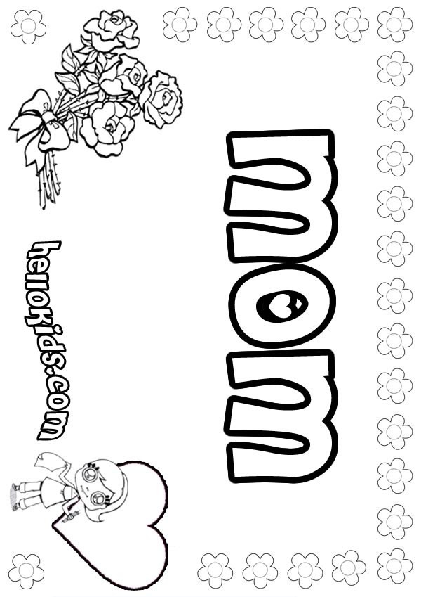 Coloring Pages Girls Names
 Mom coloring pages Hellokids