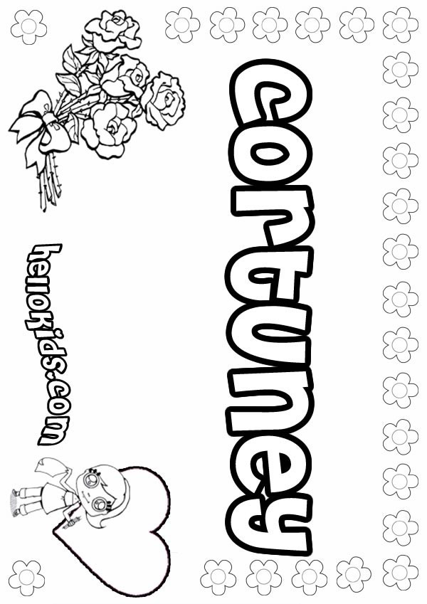 Coloring Pages Girls Names
 girls name coloring pages Cortuney girly name to color