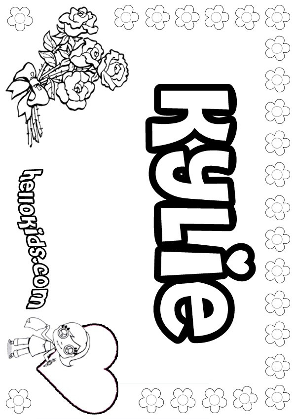 Coloring Pages Girls Names
 girls name coloring pages Kylie girly name to color