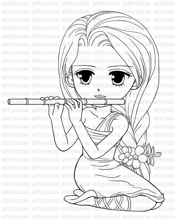 Coloring Pages Girls
 Digi Stamp Serenade Pretty Girl Coloring page Big by